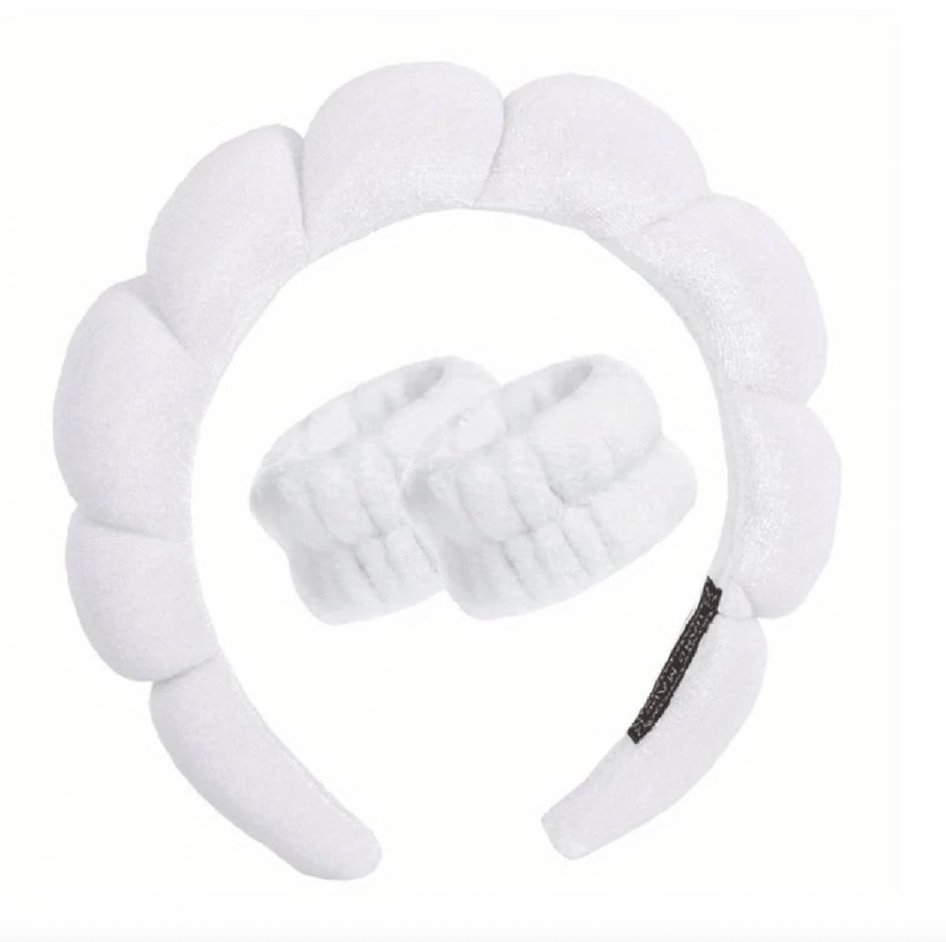 3pcs Solid Bath Headband & Bath Wrist Band Set