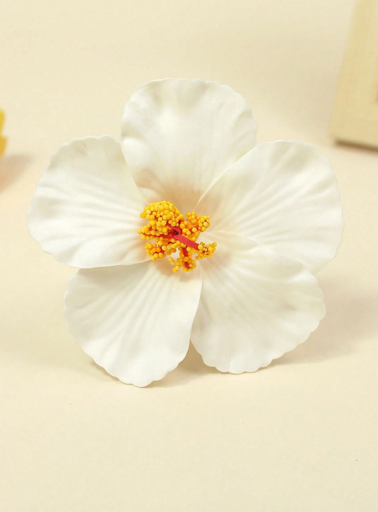 Bohemian Hibiscus Flower hair clip