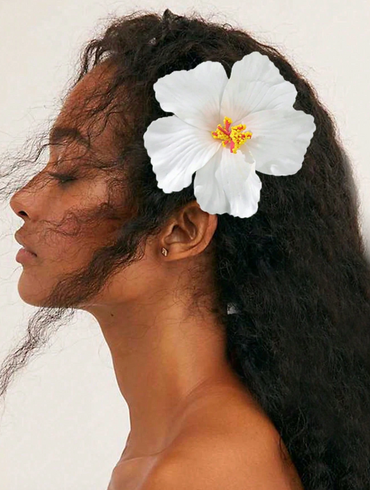 Bohemian Hibiscus Flower hair clip
