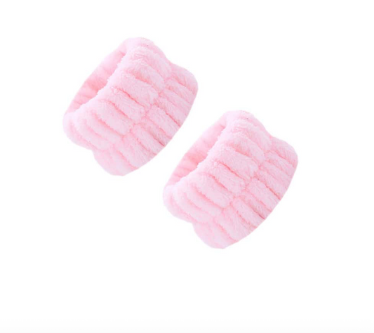 2pcs Solid Bath Wrist Band, Simple Plain Color