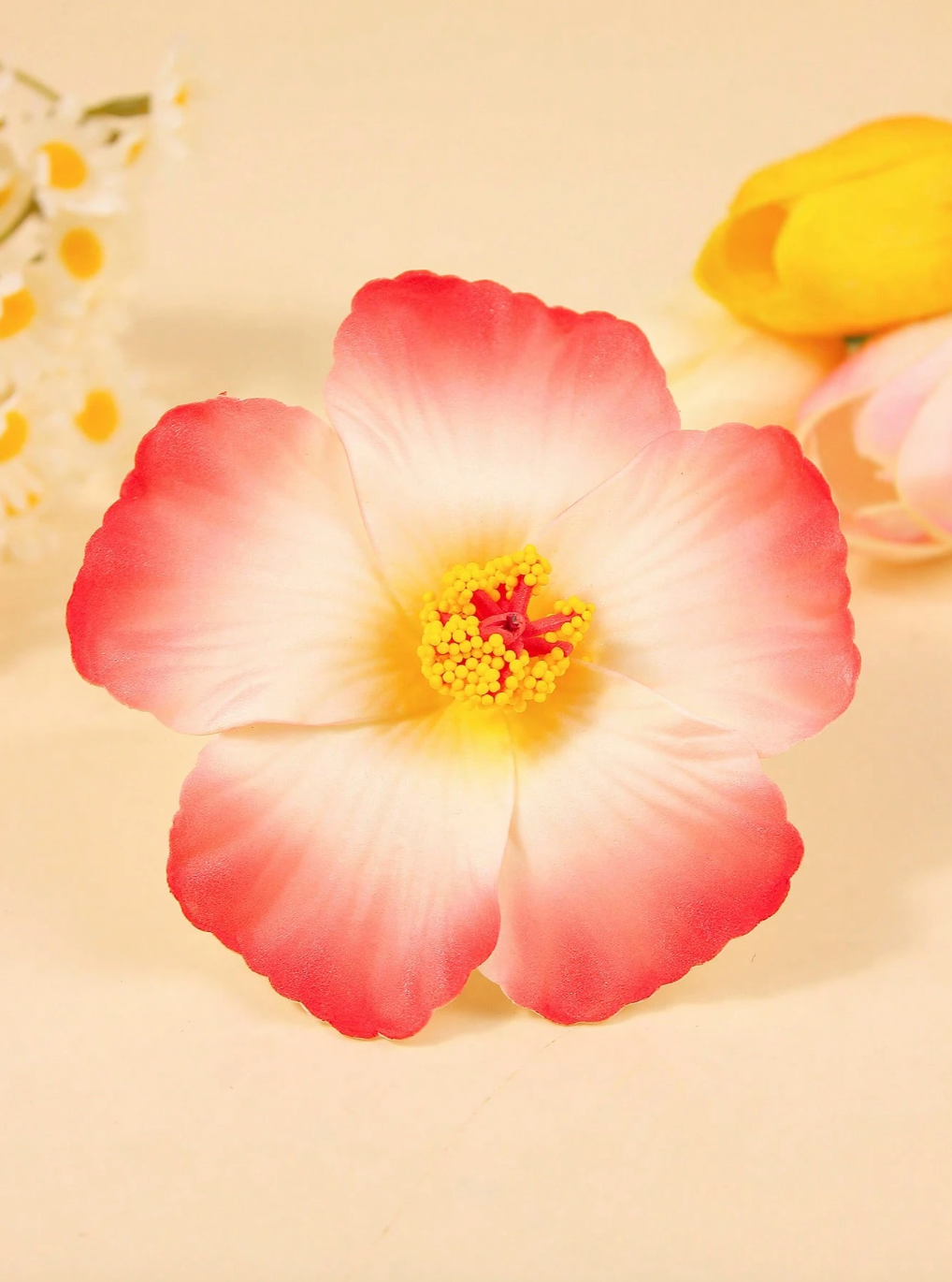 Bohemian Hibiscus Flower hair clip