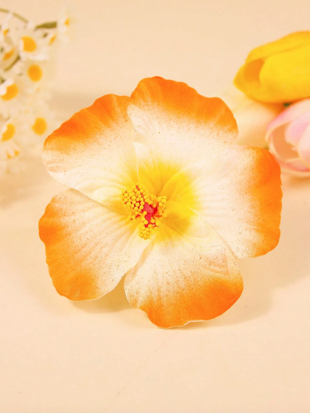 Bohemian Hibiscus Flower hair clip