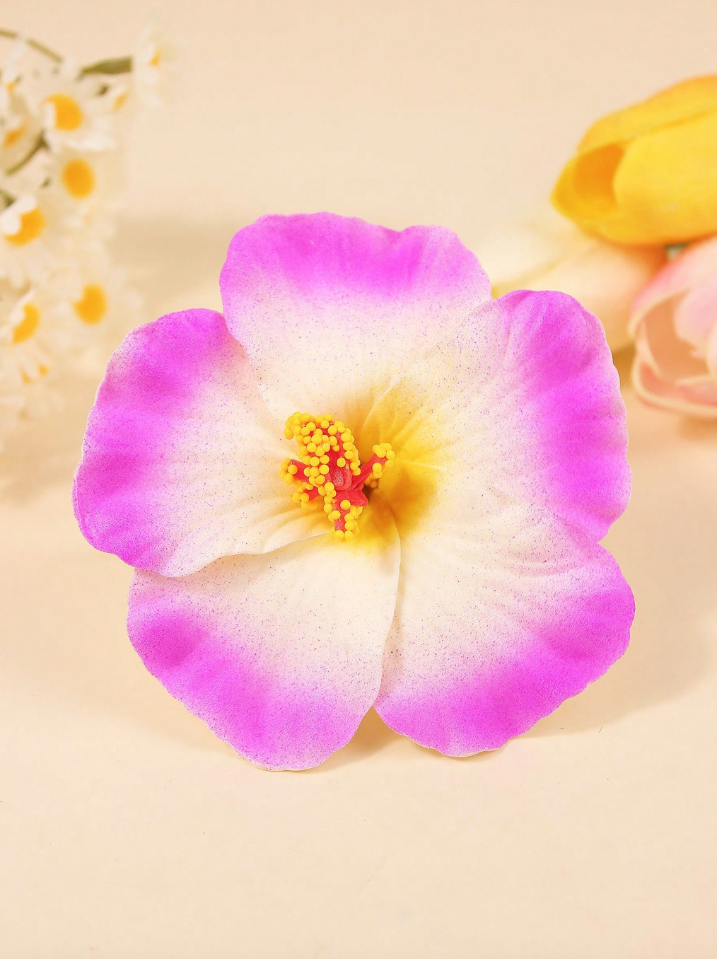 Bohemian Hibiscus Flower hair clip