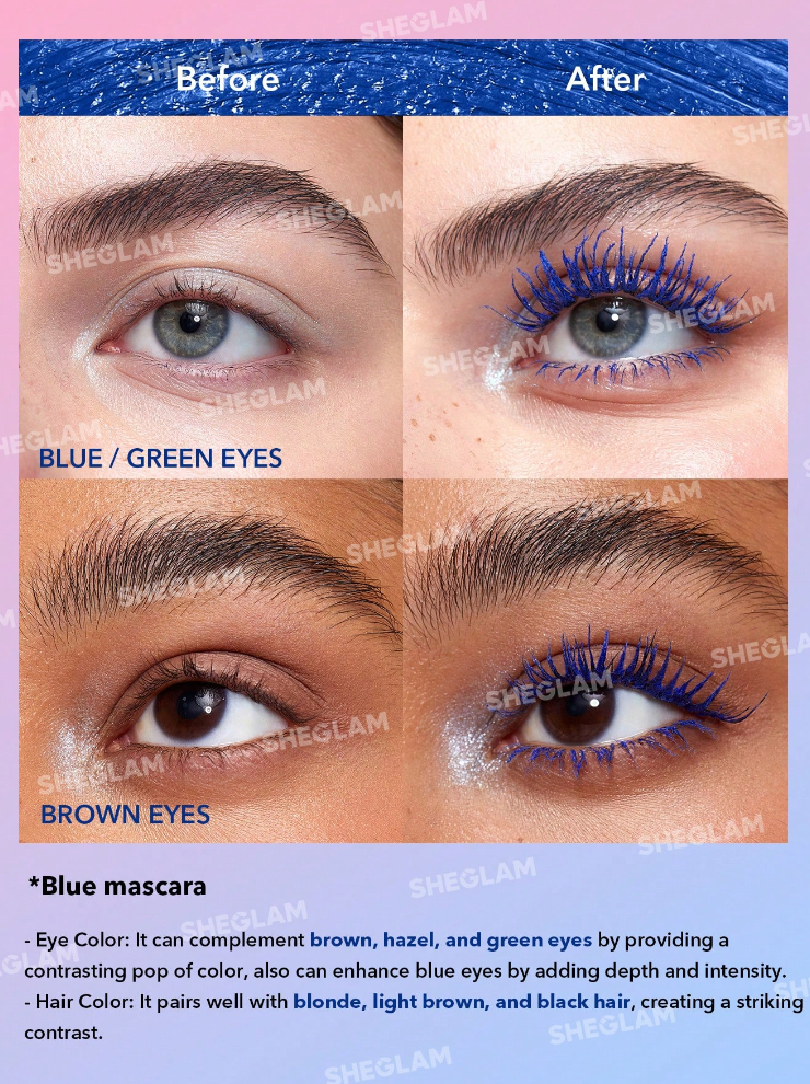 Mascara tout-en-un volume et longueur Sheglam - Bleu waterproof
