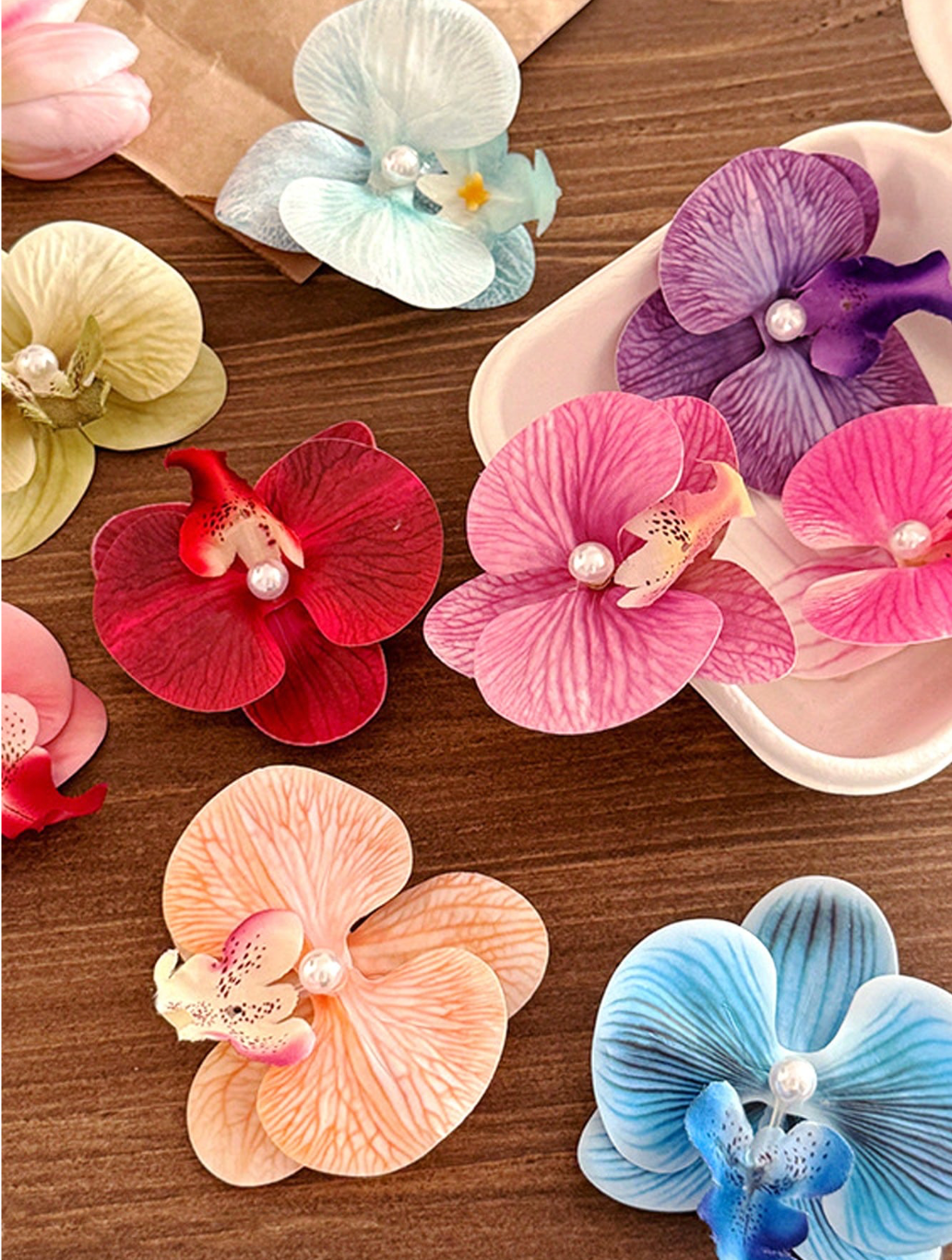 Orchid Flower hair Clip