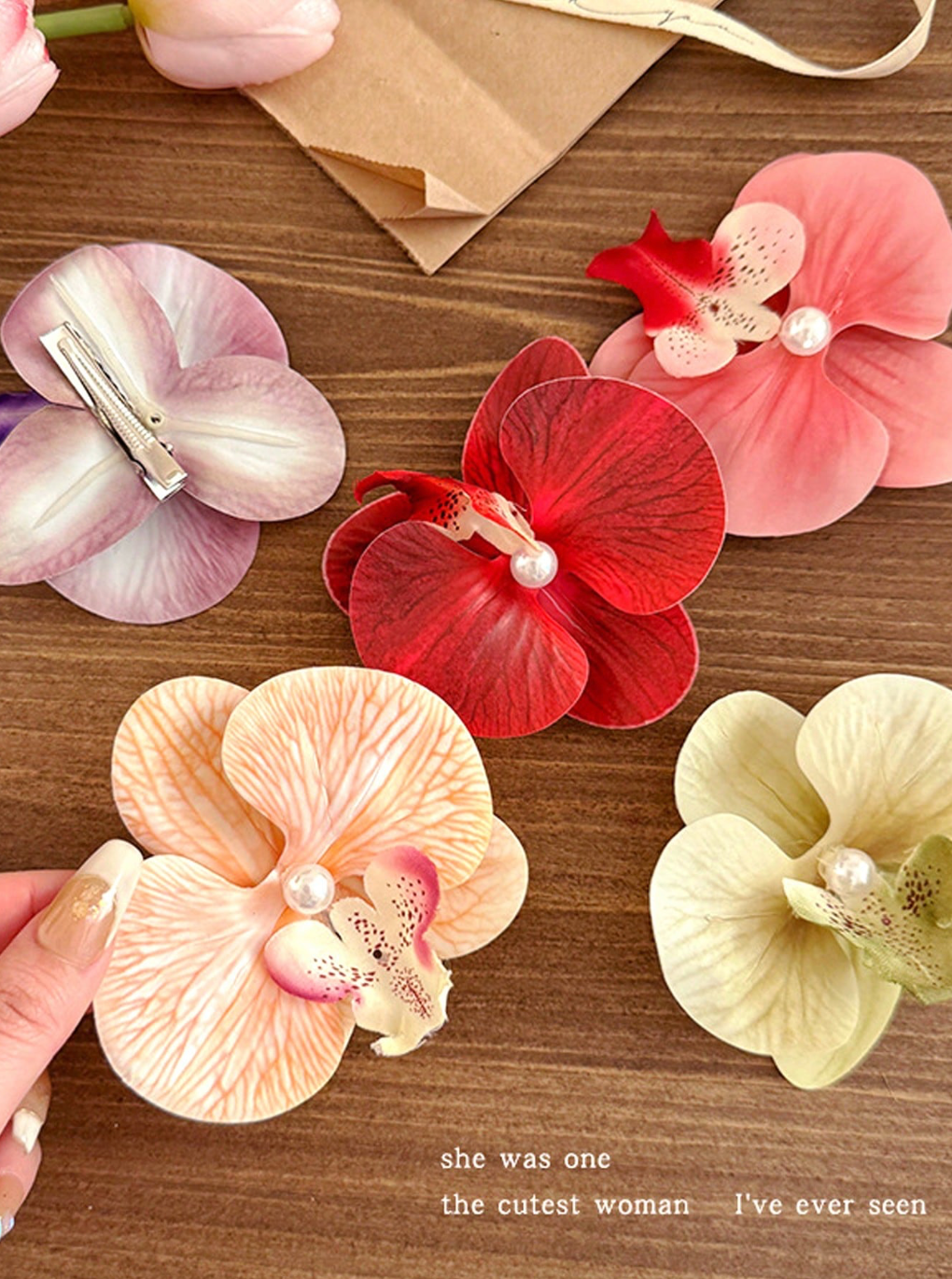 Orchid Flower hair Clip