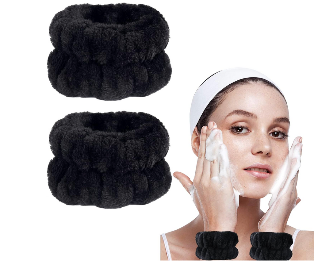 2pcs Solid Bath Wrist Band, Simple Plain Color