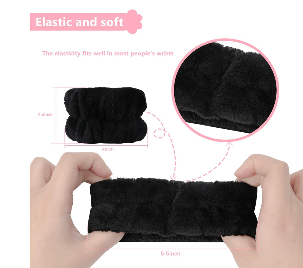 2pcs Solid Bath Wrist Band, Simple Plain Color