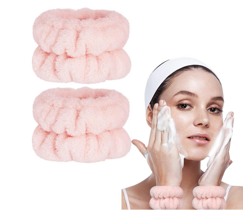 2pcs Solid Bath Wrist Band, Simple Plain Color
