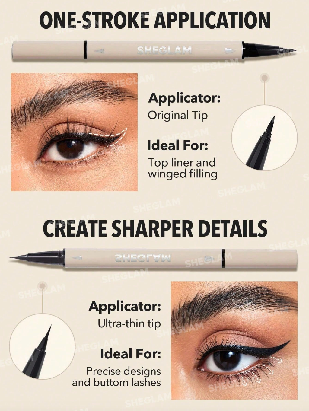 Stylo eye-liner multi-tâches SHEGLAM pour lignes et détails