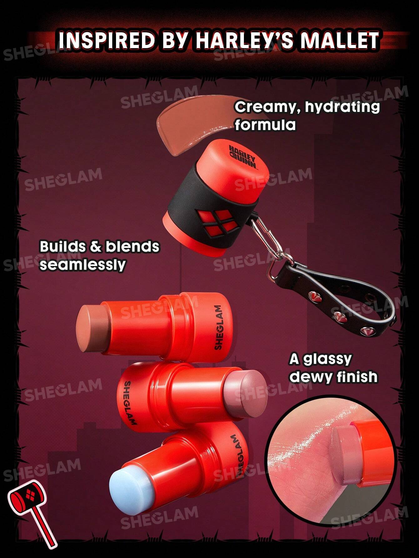 Harley Quinn X SHEGLAM Mischief Mallet Blush Stick