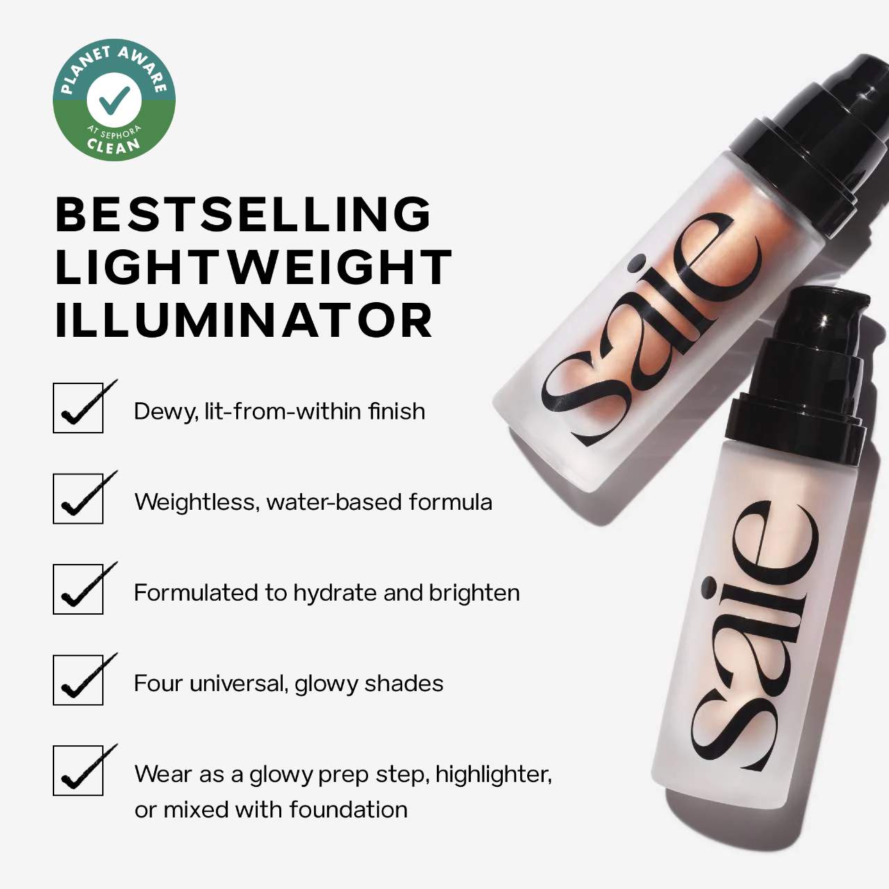 Saie  Glowy Super Gel Lightweight Dewy Multipurpose Illuminator